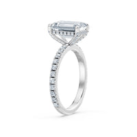 Crown Pavé Solitaire Petite Ring (Emerald) – Lab-Grown Diamond Melee