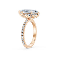 Crown Pavé Solitaire Petite Ring (Marquise) – Lab-Grown Diamond Melee