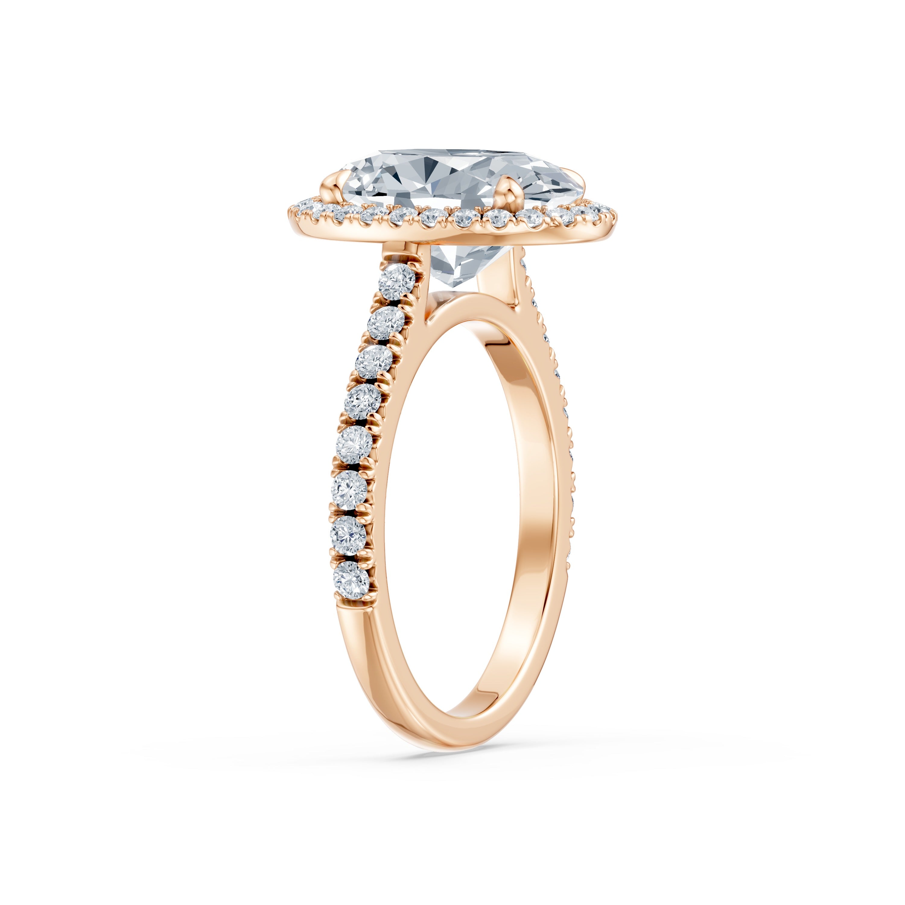 Aurora Petite Halo Cathedral Ring (Oval) – Natural | Osiris Diamonds ...