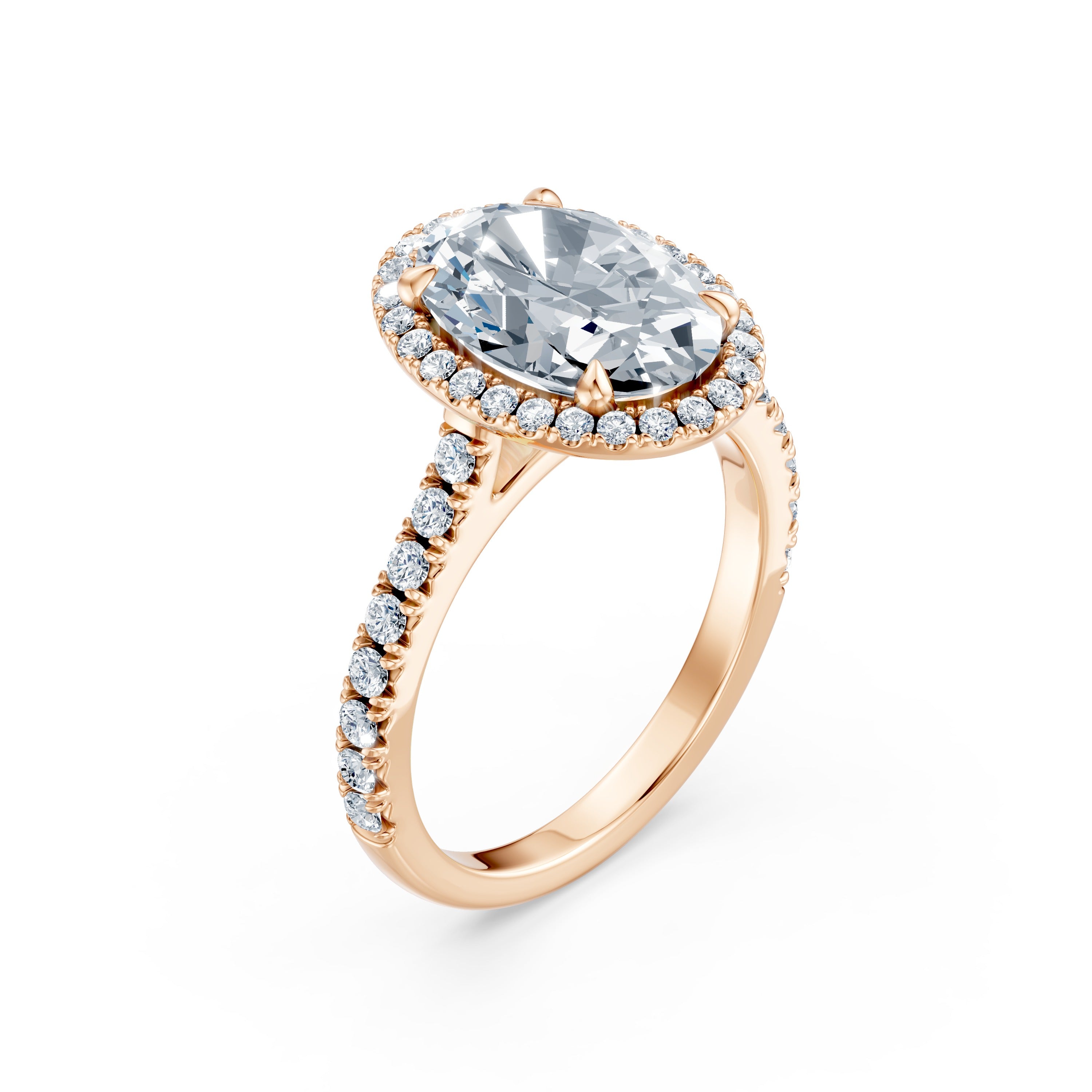 Aurora Petite Halo Cathedral Ring (Oval) – Natural | Osiris Diamonds ...