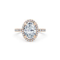 Luna Petite Halo Ring (Oval) – Natural Diamond Melee