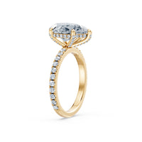 Crown Pavé Solitaire Petite Ring (Pear) – Lab-Grown Diamond Melee