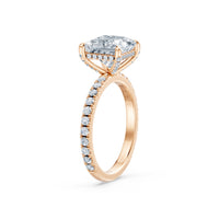 Crown Pavé Solitaire Petite Ring (Princess) – Lab-Grown Diamond Melee