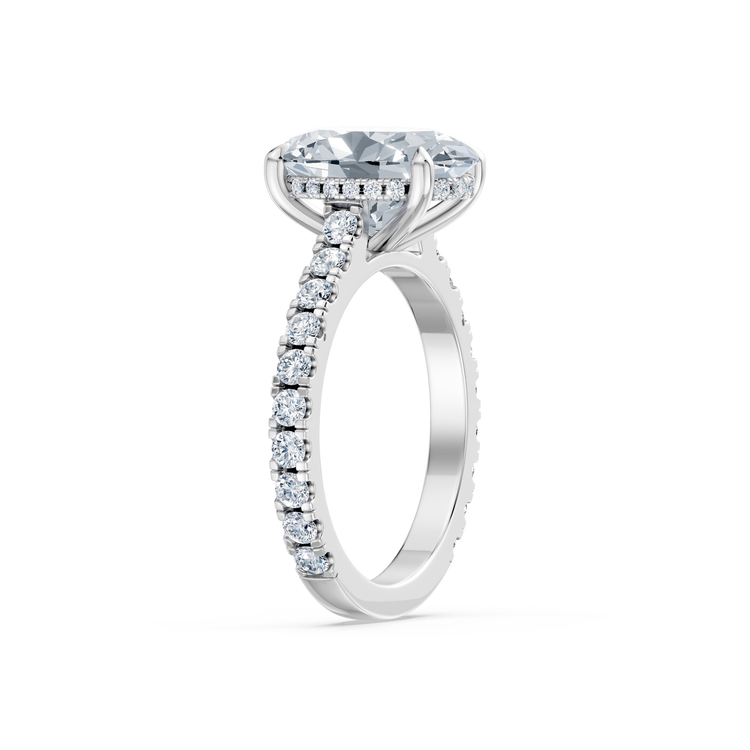 Osirus Rings Nova Hidden Halo Cathedral Ring (Oval) – Natural | Osiris Diamonds ...