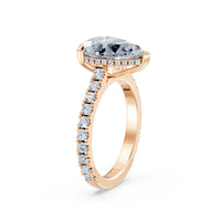 Nova Hidden Halo Cathedral Ring (Pear) – Natural Diamond Melee