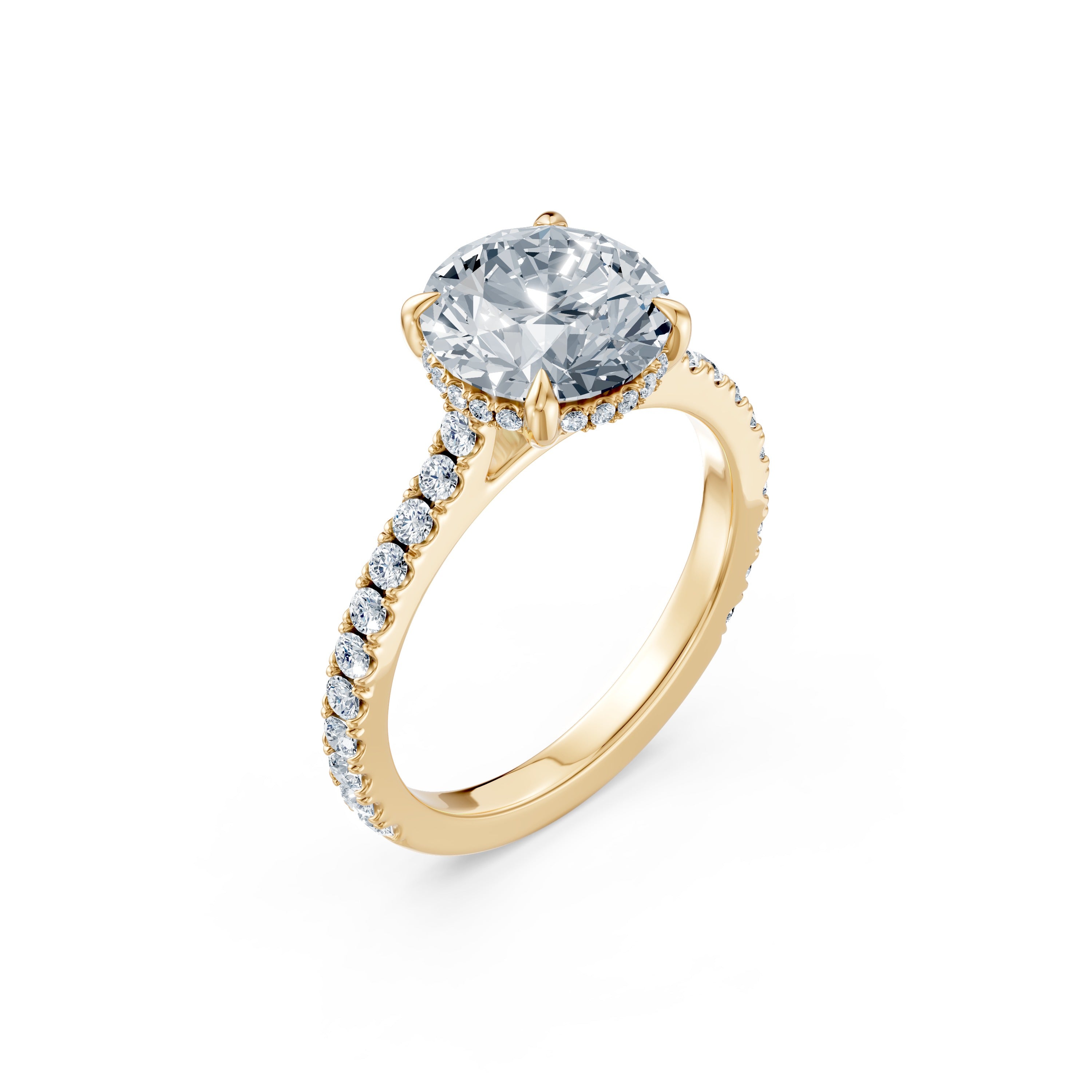 Osirus Rings Nova Petite Hidden Halo Cathedral Ring (Round) – Lab-Grown | Osiris ...
