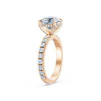 Crown Pavé Solitaire Ring (Round) – Natural Diamond Melee